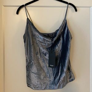 NWT Hudson Steel Gray Velvet Cowl Neck Cami XS